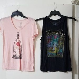 Two Disney Beauty & The Beast tops size Medium - both for $8